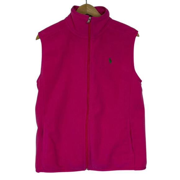 Ralph Lauren Jackets & Blazers - Polo Golf Ralph Lauren Bright Barbie Pink Fleece Preppy Spring Full Zip Vest